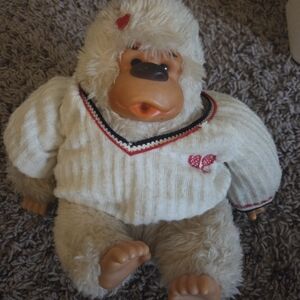 Vintage  Baby Gonga Monkey Ape Russ Berrie & Co Plush Thumb Sucker Taiwan 8”